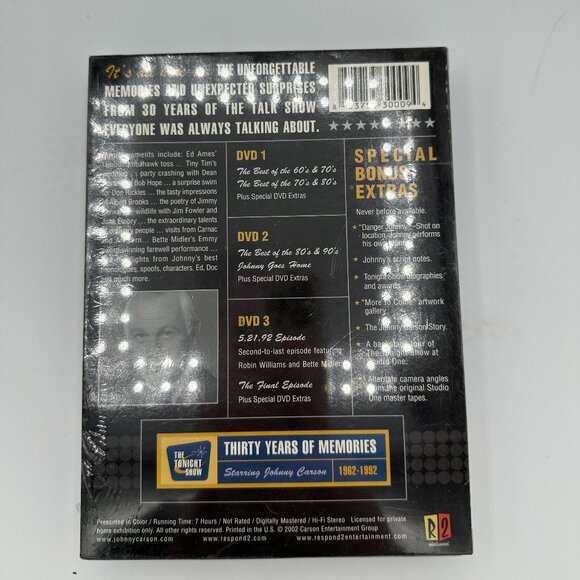 Johnny Carson: The Ultimate Collection (DVD, 2003, 3-Disc Set) Sealed New - Picture 3 of 3